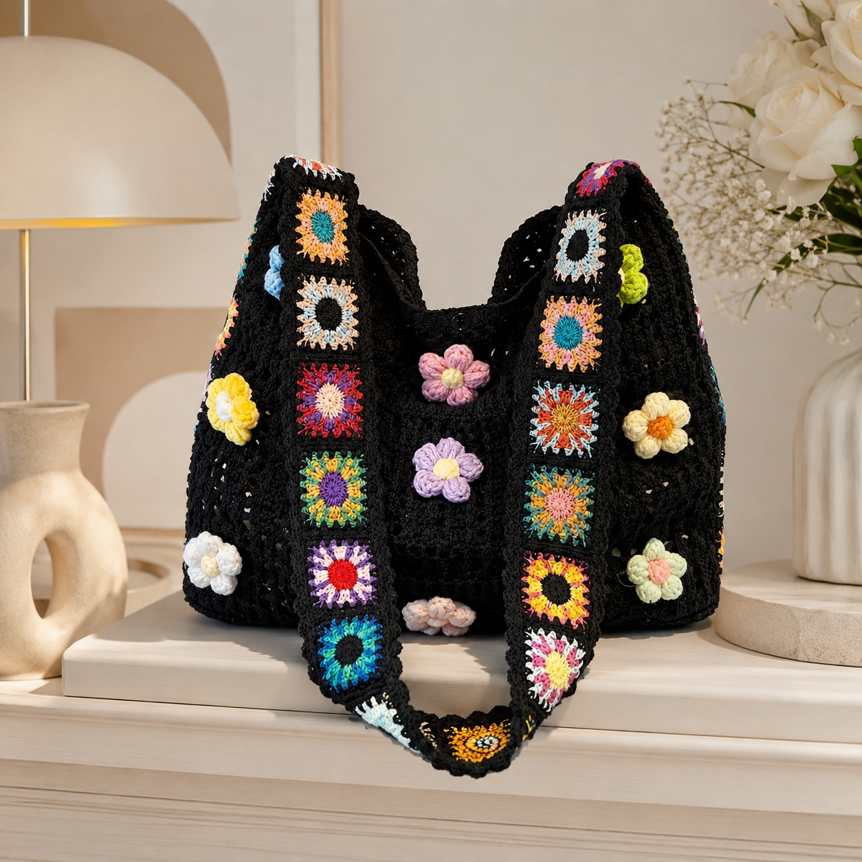 Floral Patchwork Bag Wear It Shoulder or Crossbody