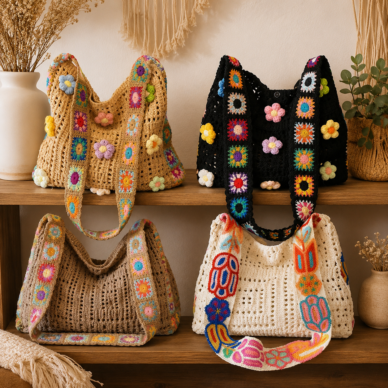 Floral Patchwork Bag Wear It Shoulder or Crossbody