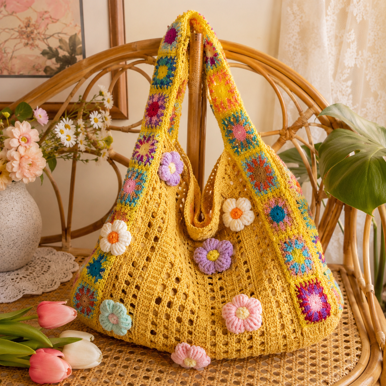 Floral Patchwork Bag Wear It Shoulder or Crossbody