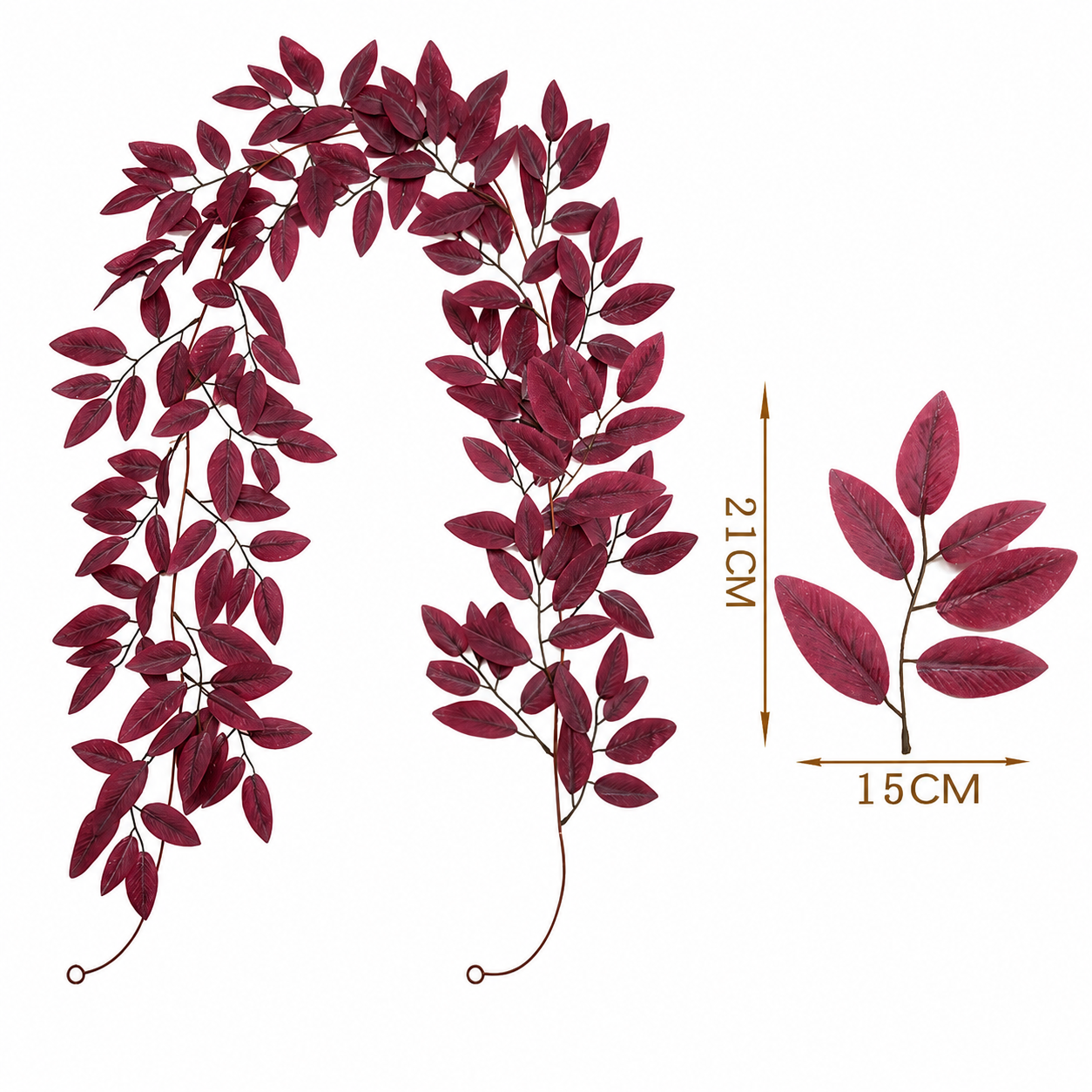 6.6FT Artificial Eucalyptus Garland with Willow Leaves