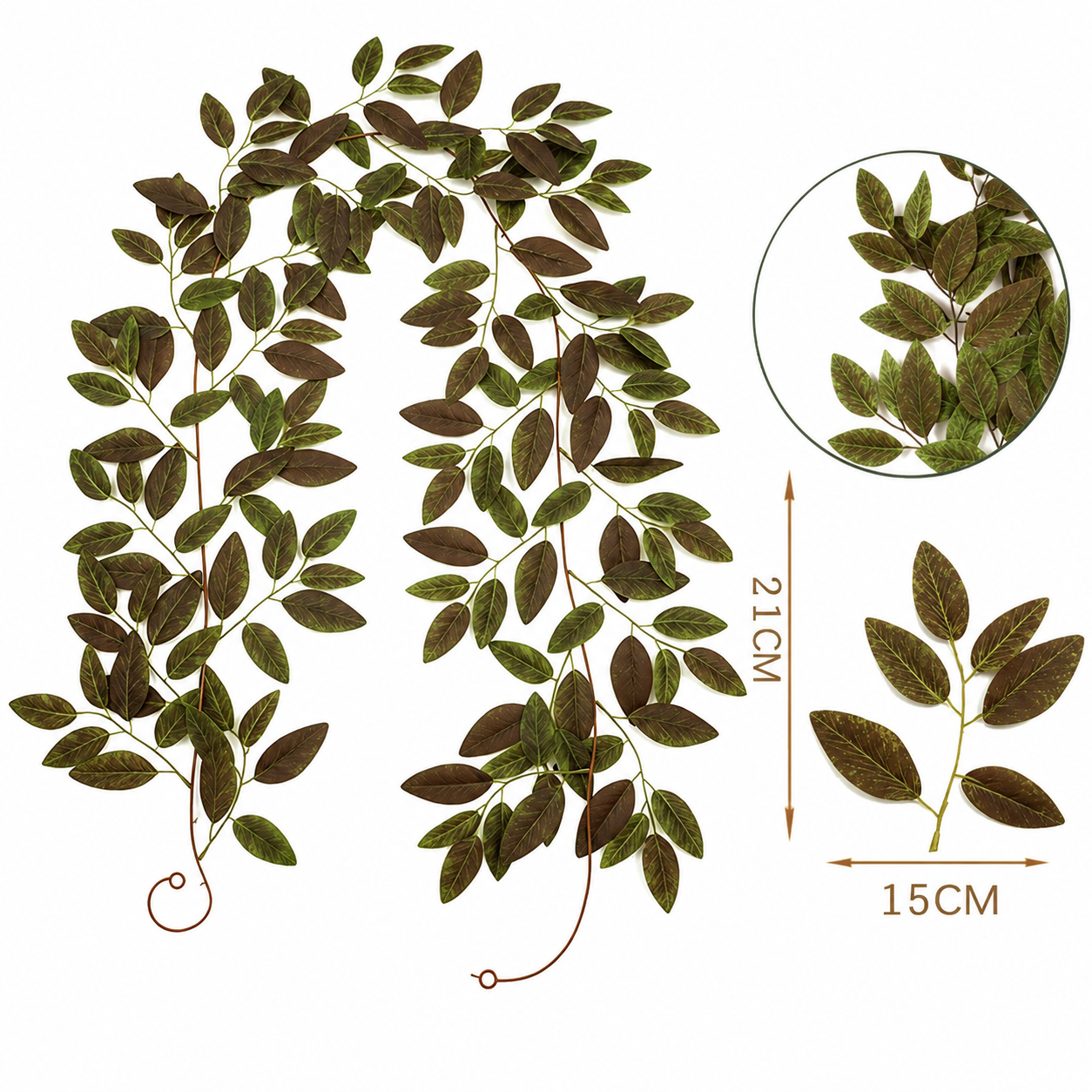 6.6FT Artificial Eucalyptus Garland with Willow Leaves