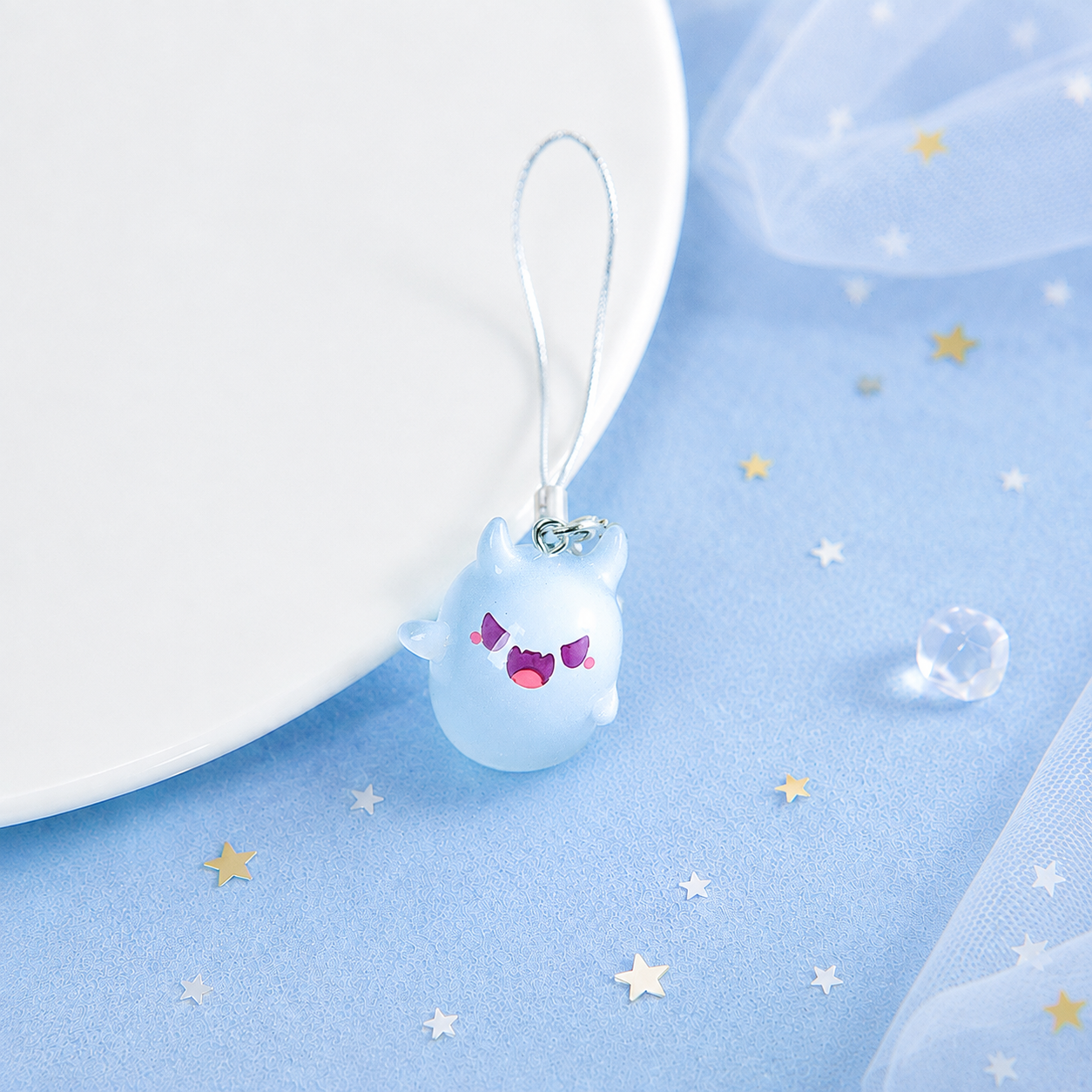 6pcs Glow-in-the-Dark Ghost Keychain Cute Halloween Gift