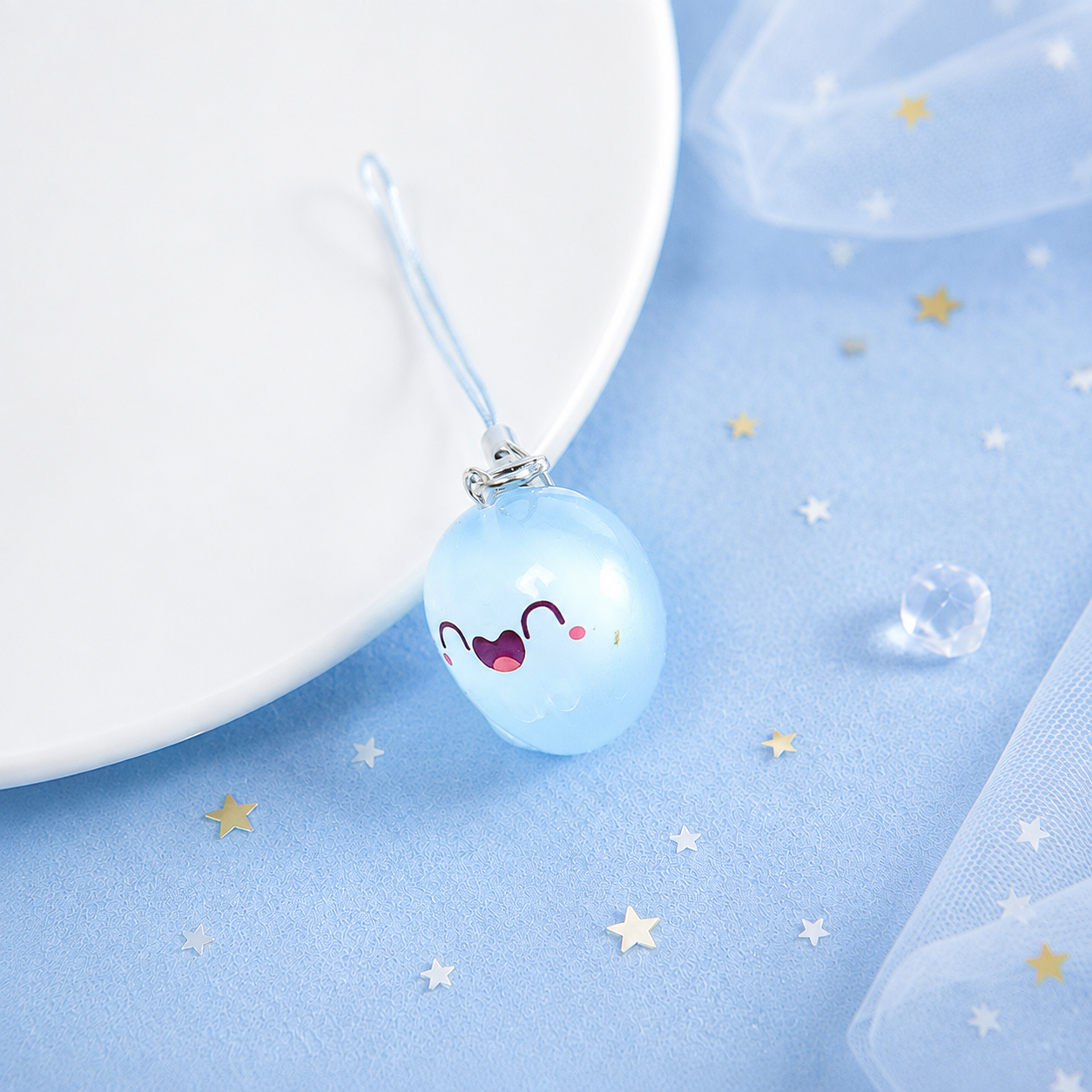 6pcs Glow-in-the-Dark Ghost Keychain Cute Halloween Gift