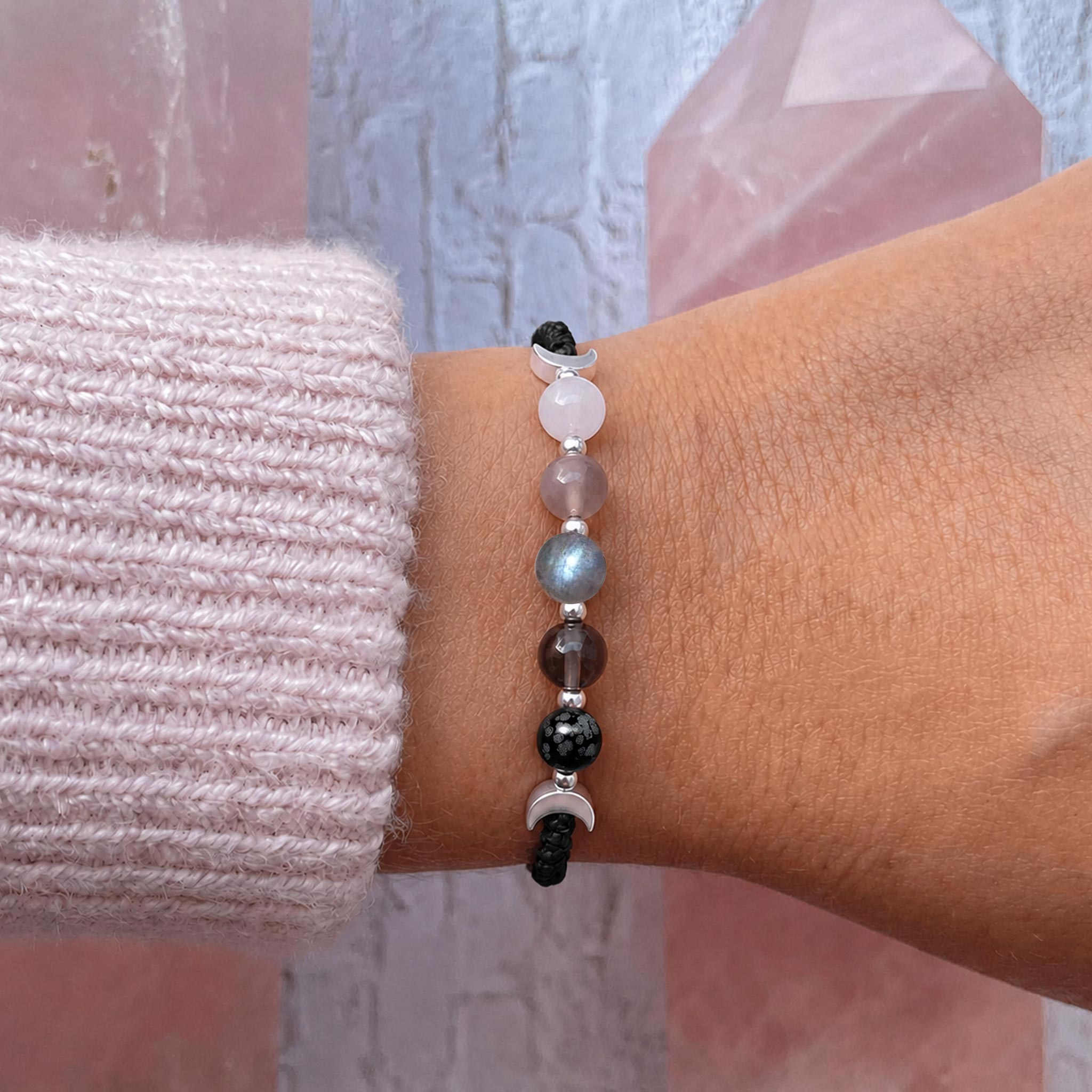 This Too Shall Pass Moon Phase Crystal Bracelet