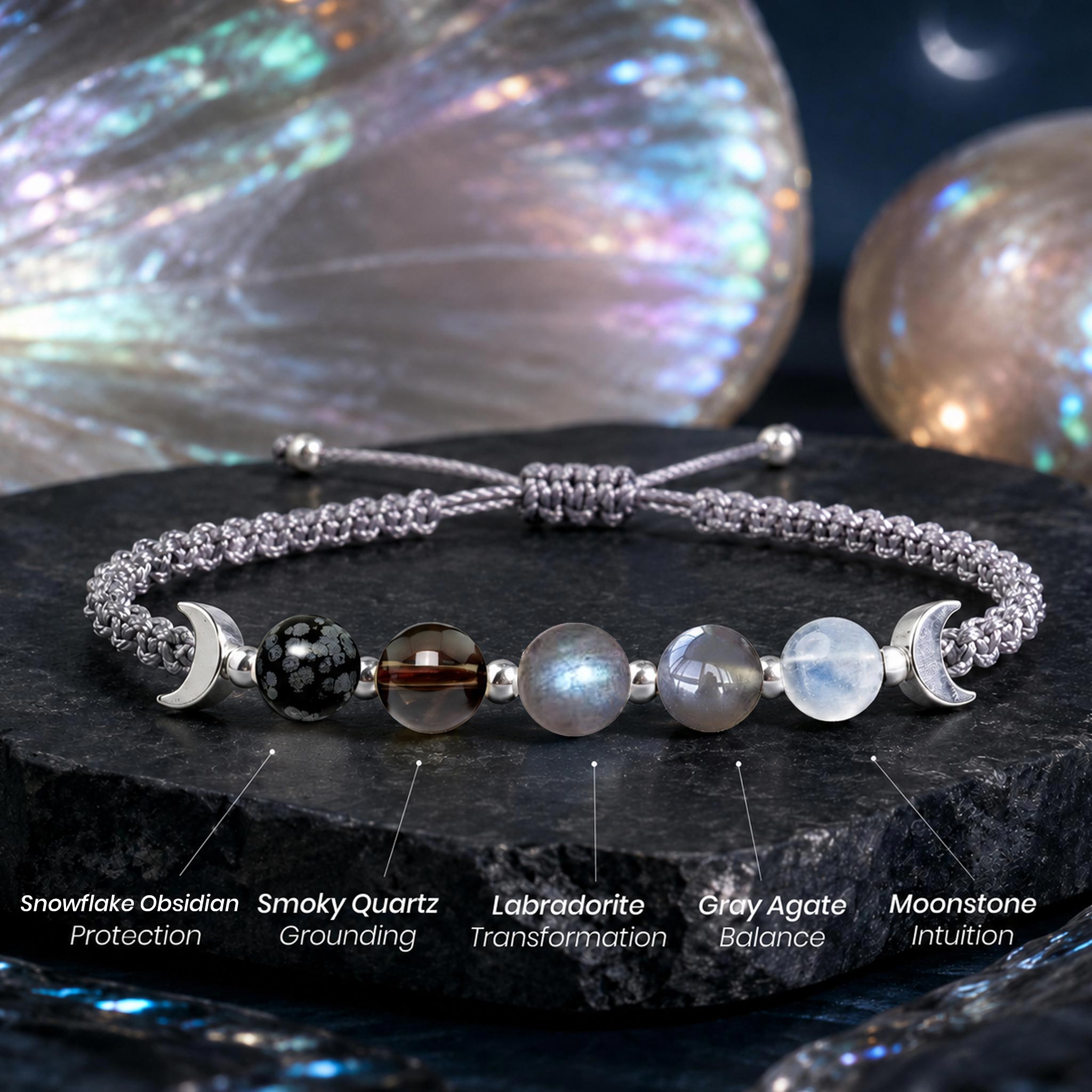 This Too Shall Pass Moon Phase Crystal Bracelet
