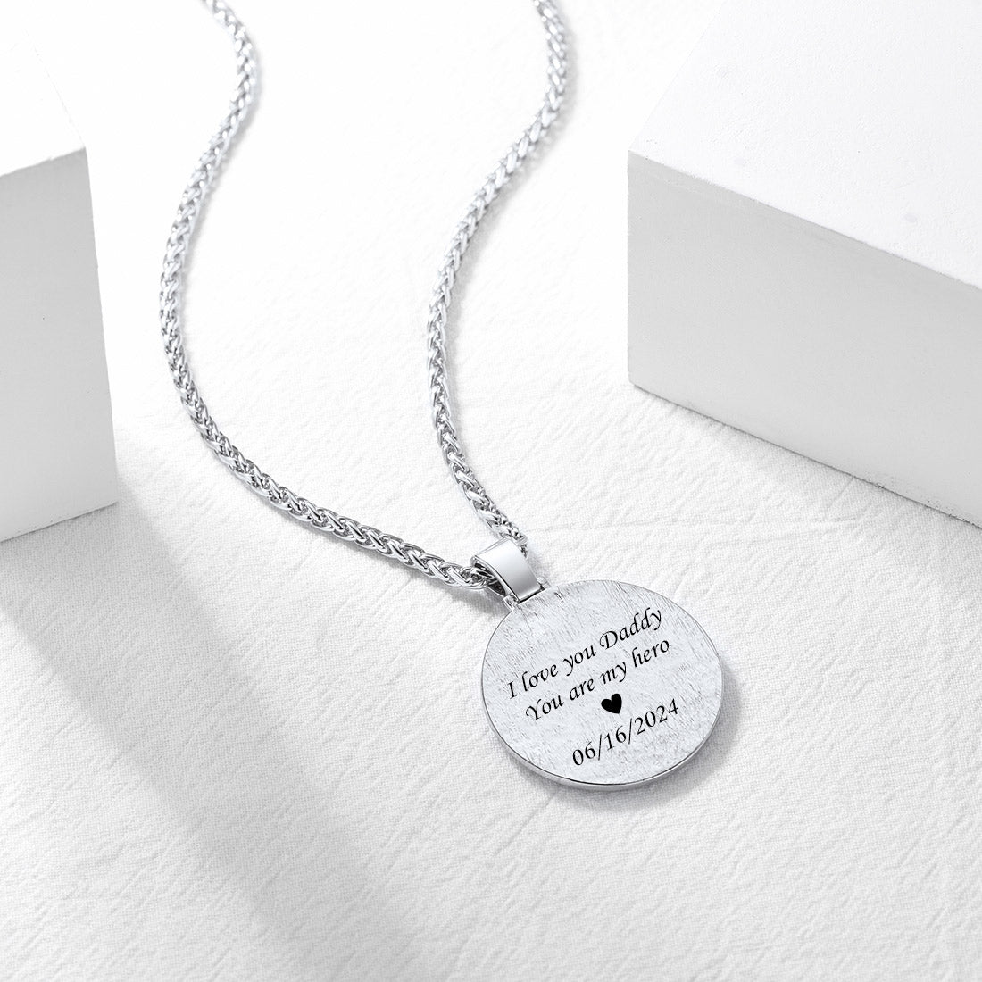 Custom CZ Picture Pendant Necklace
