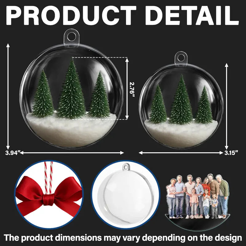Custom Photo Family Is The Greatest Gift - Personalized 3D Acrylic Ball Ornament
