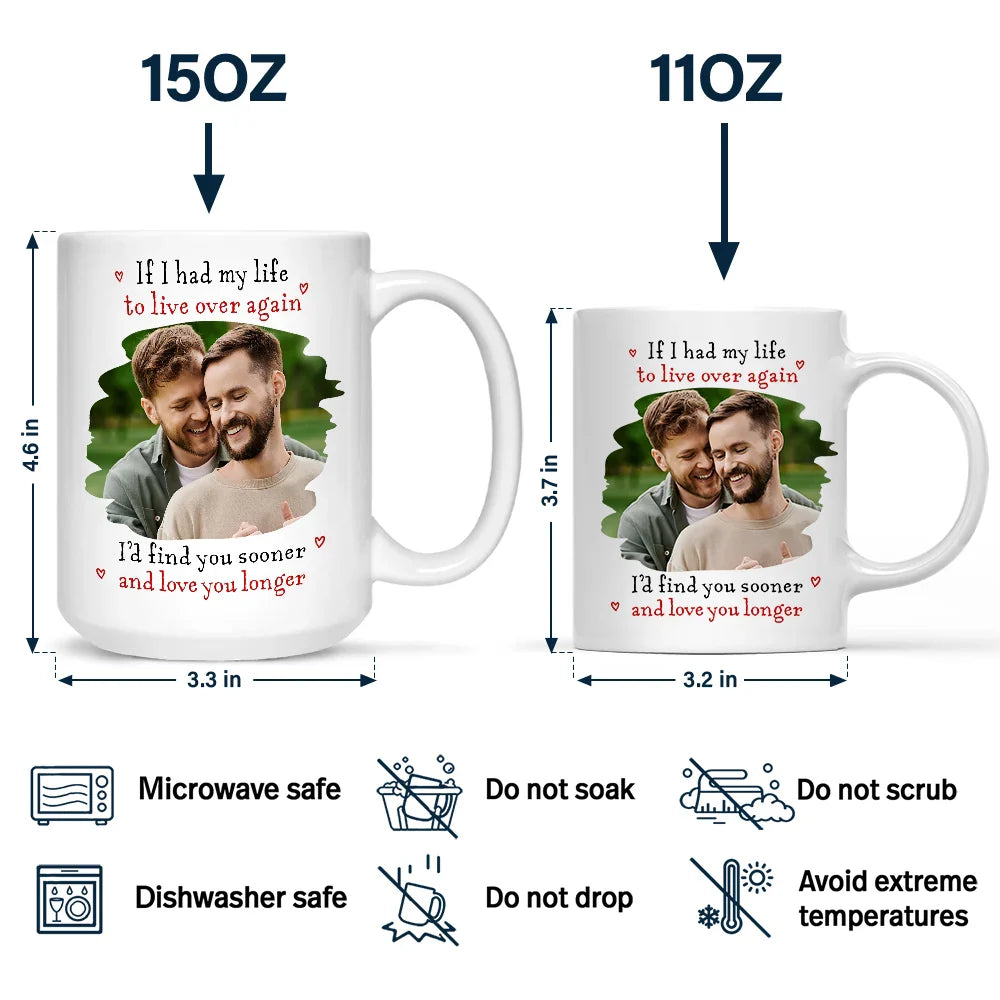 Mug personnalisé - Photo personnalisée "Je t'aurais trouvé plus tôt et aimé plus longtemps"