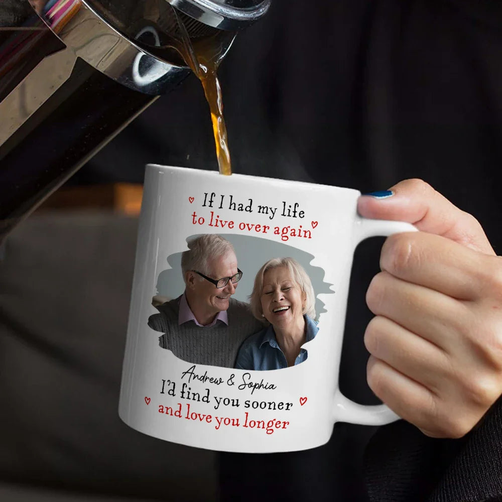 Mug personnalisé - Photo personnalisée "Je t'aurais trouvé plus tôt et aimé plus longtemps"