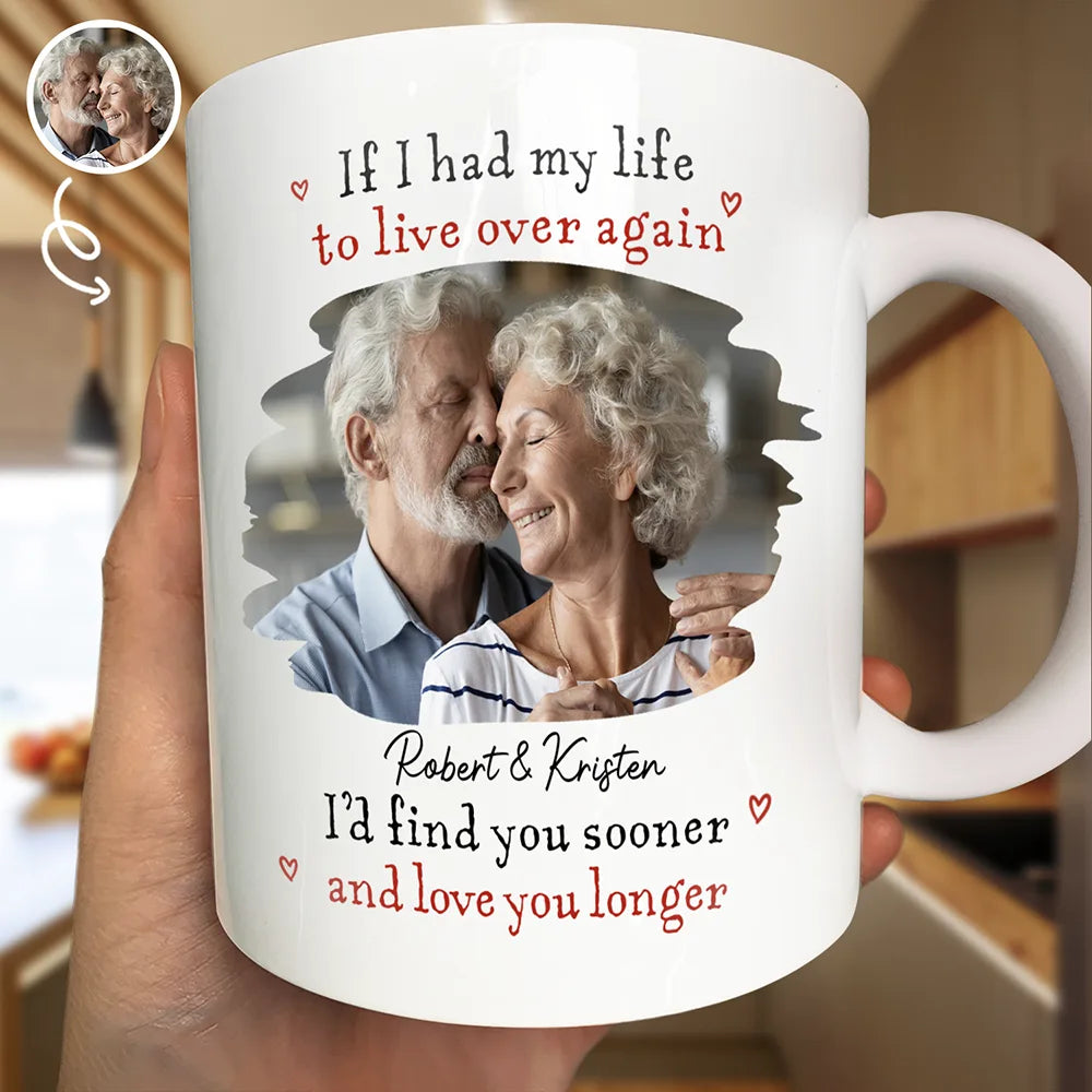 Mug personnalisé - Photo personnalisée "Je t'aurais trouvé plus tôt et aimé plus longtemps"