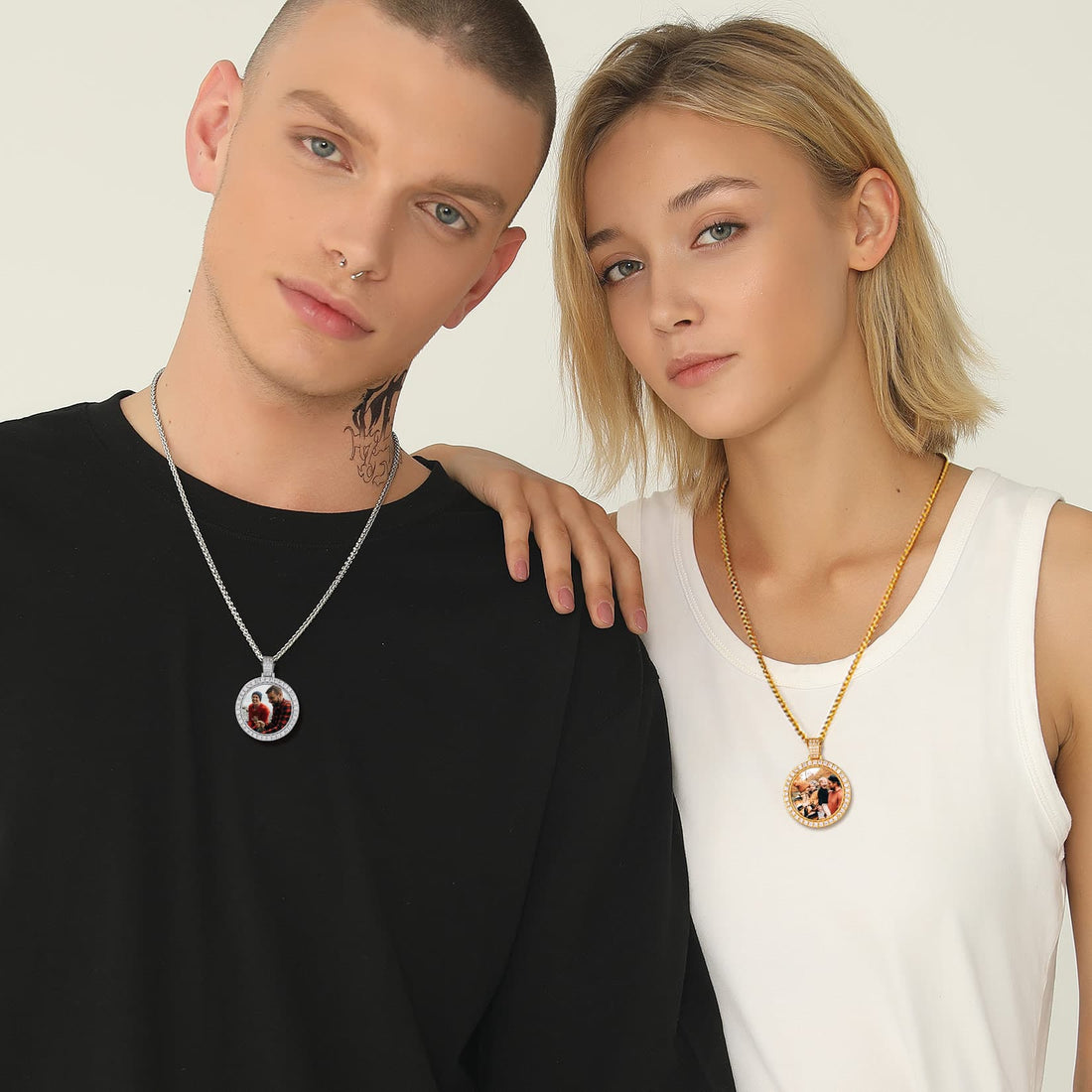 Custom CZ Picture Pendant Necklace
