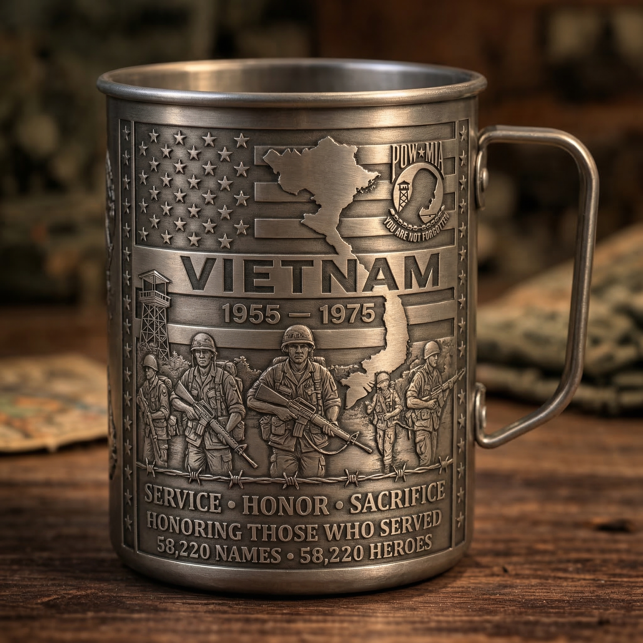 Vietnam Veteran Coffee Mug – 1955–1975 Service Tribute Gift