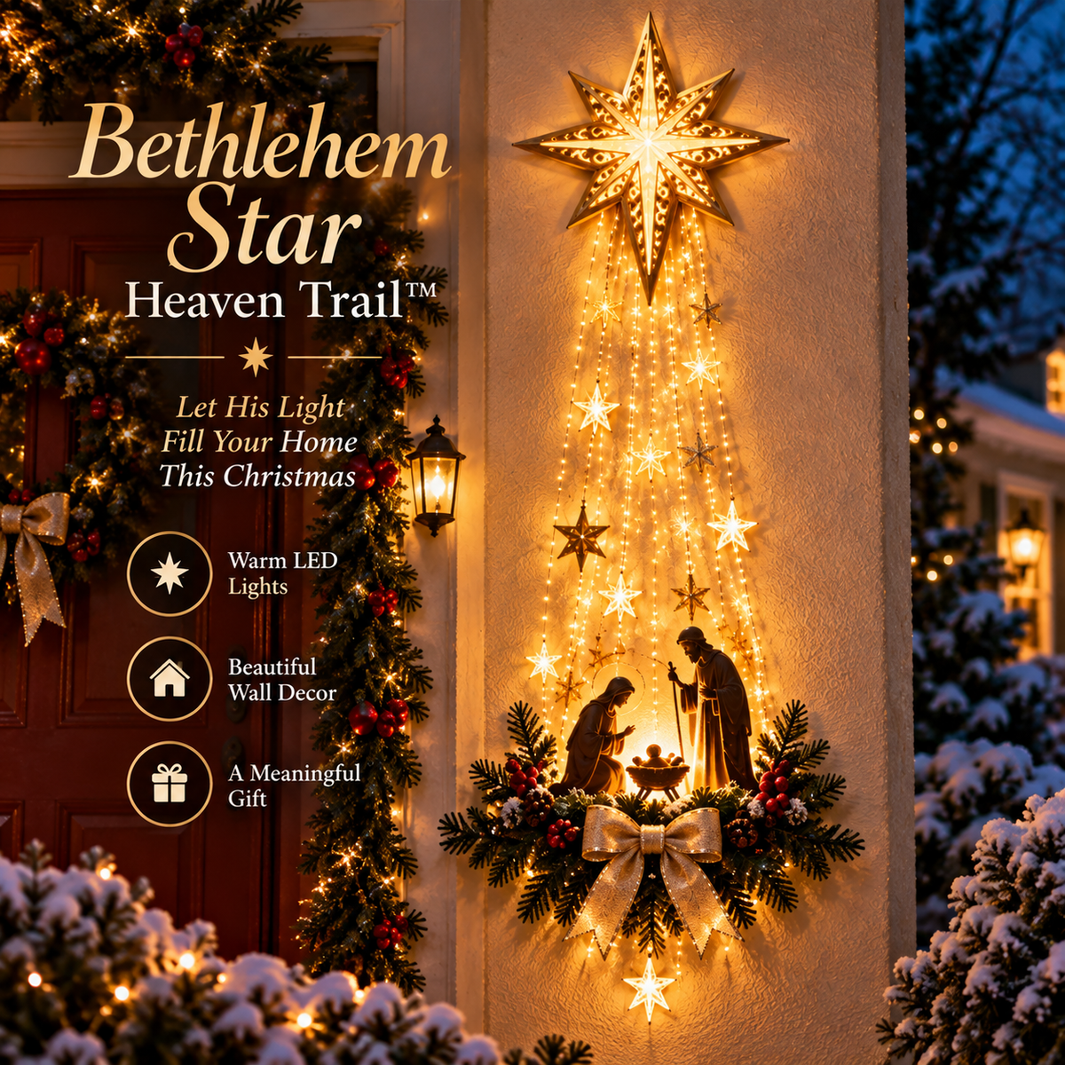 Bethlehem Star Nativity Wall Light Meaningful Christmas Decor