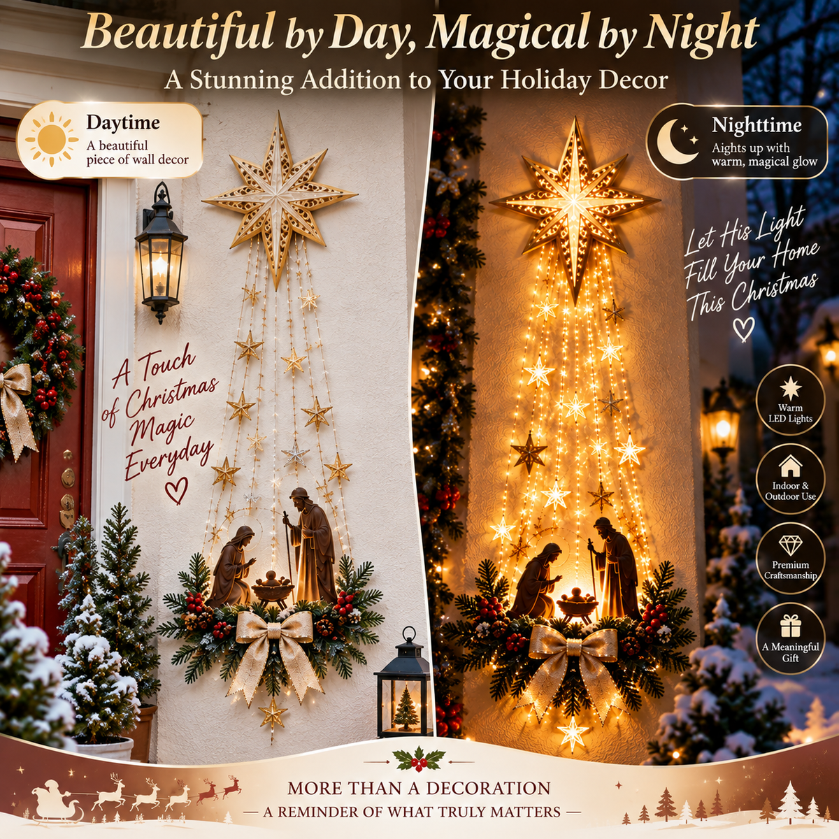 Bethlehem Star Nativity Wall Light Meaningful Christmas Decor
