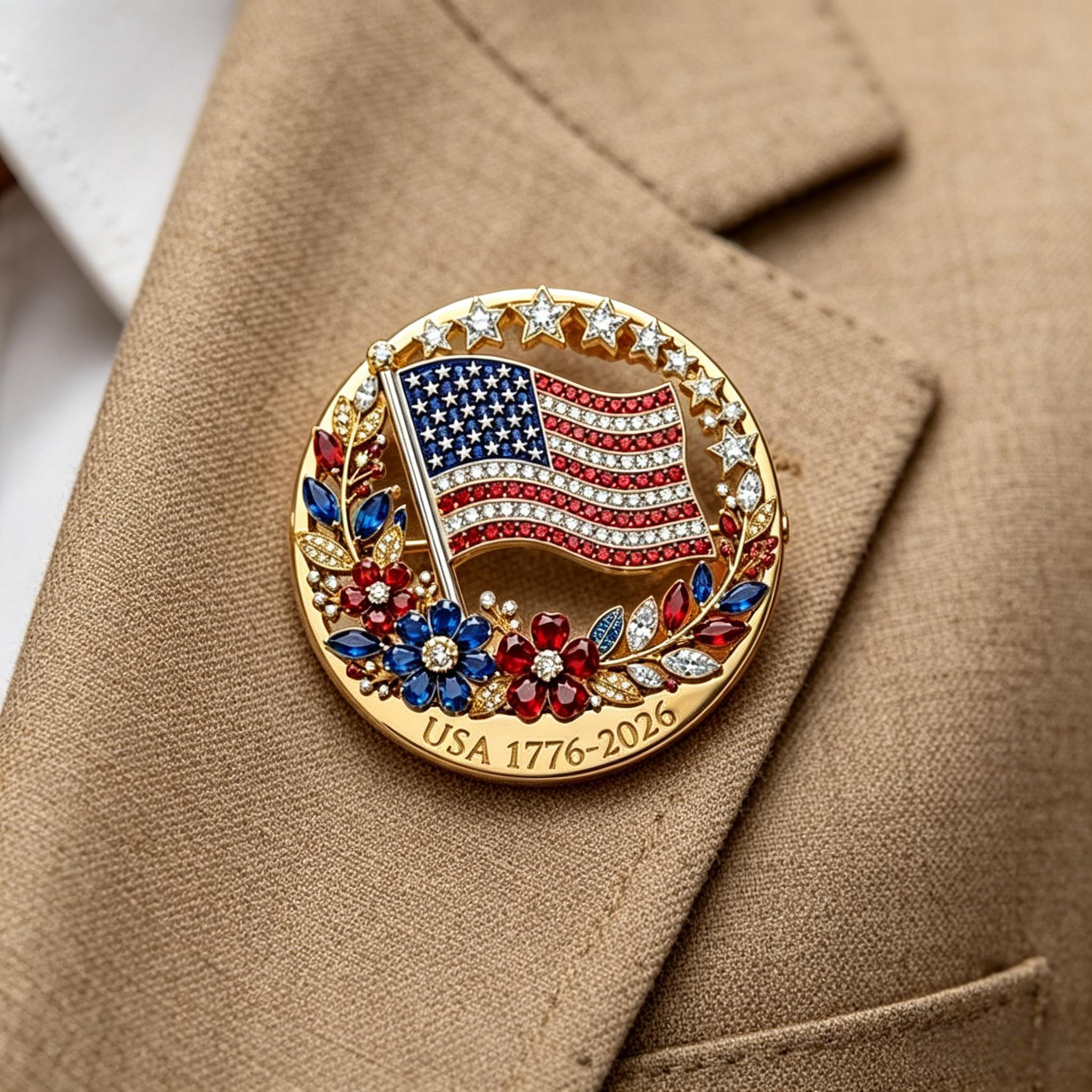US 250th Anniversary Enamel Brooch Pin
