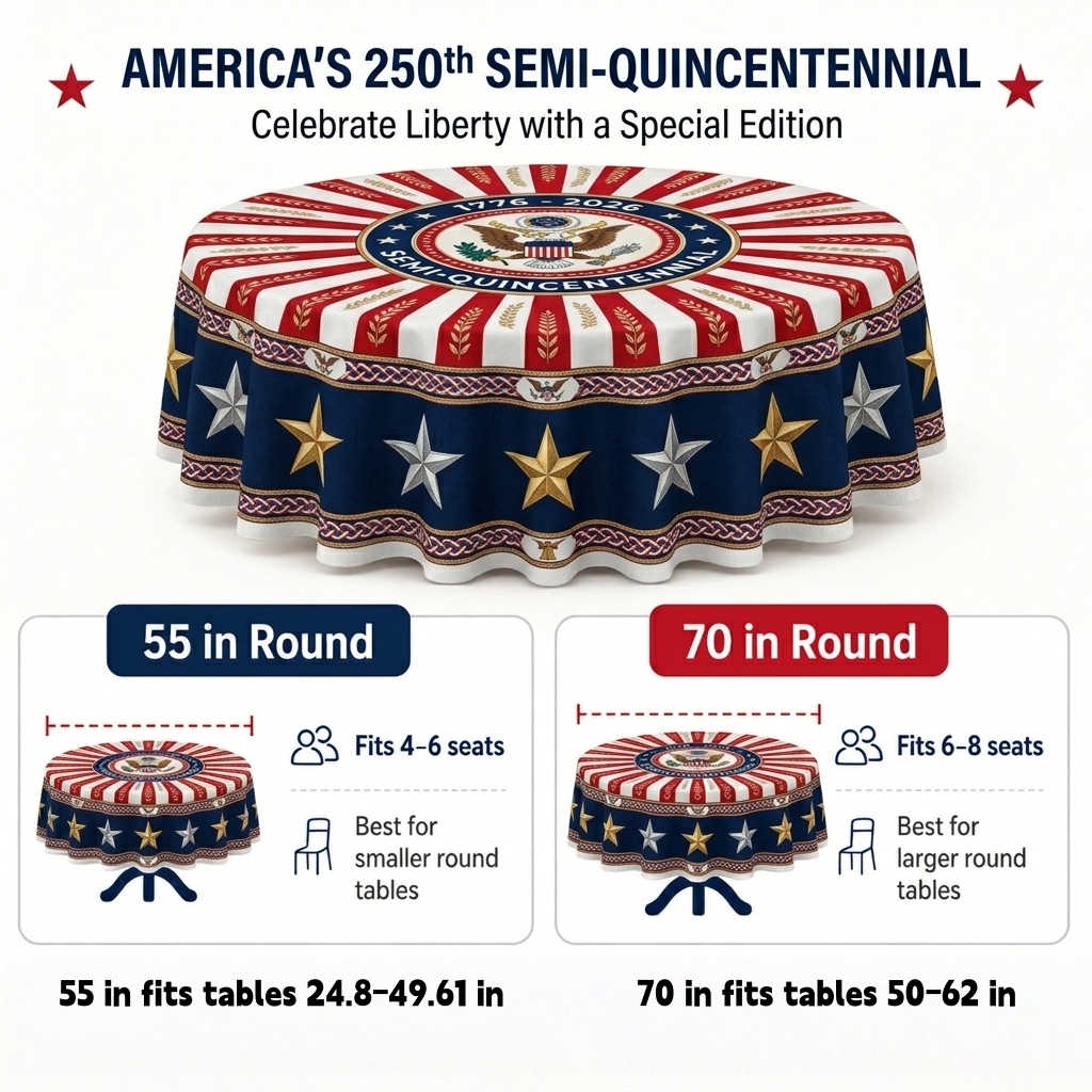 America’s 250th Semi-Quincentennial Commemorative Tablecloth