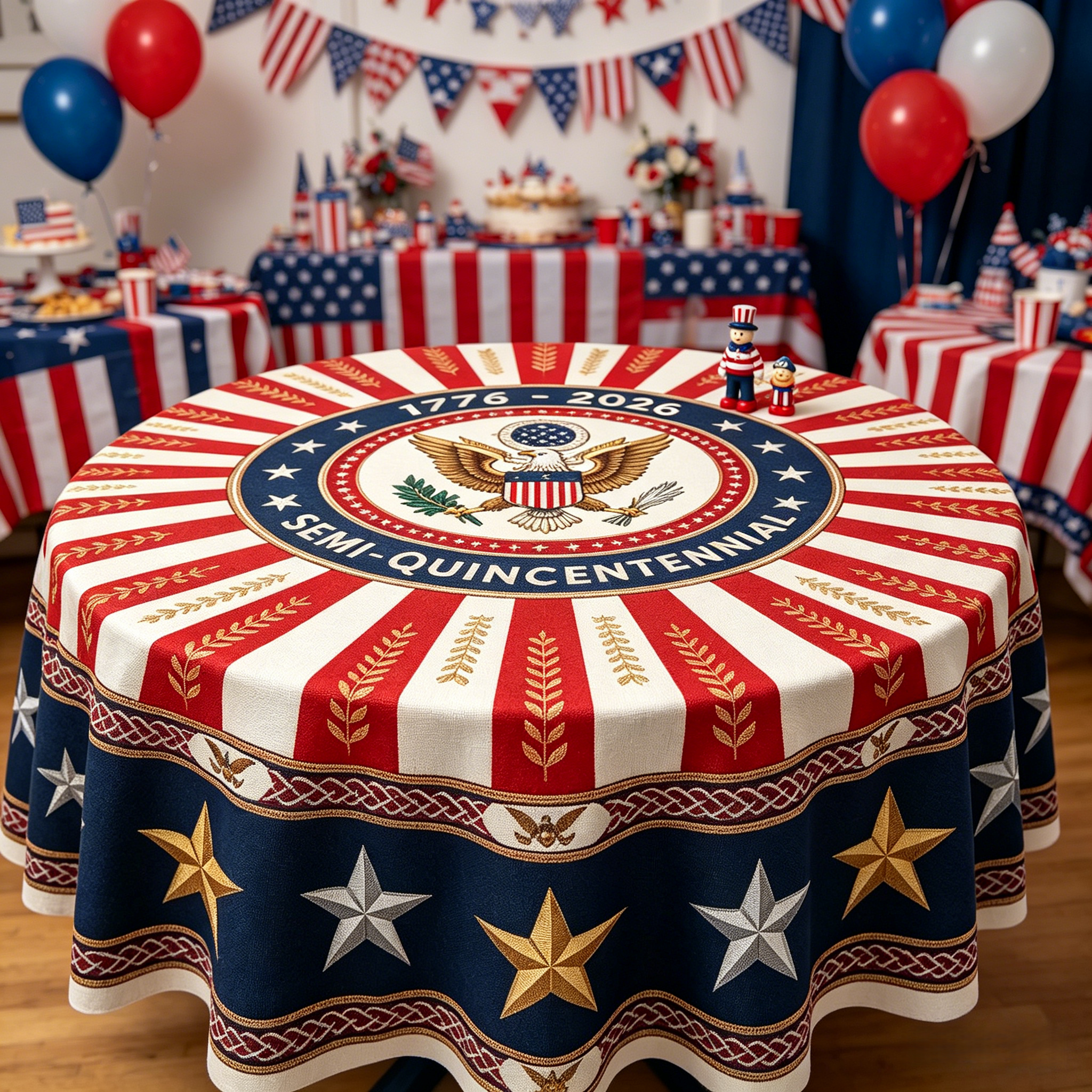 America’s 250th Semi-Quincentennial Commemorative Tablecloth