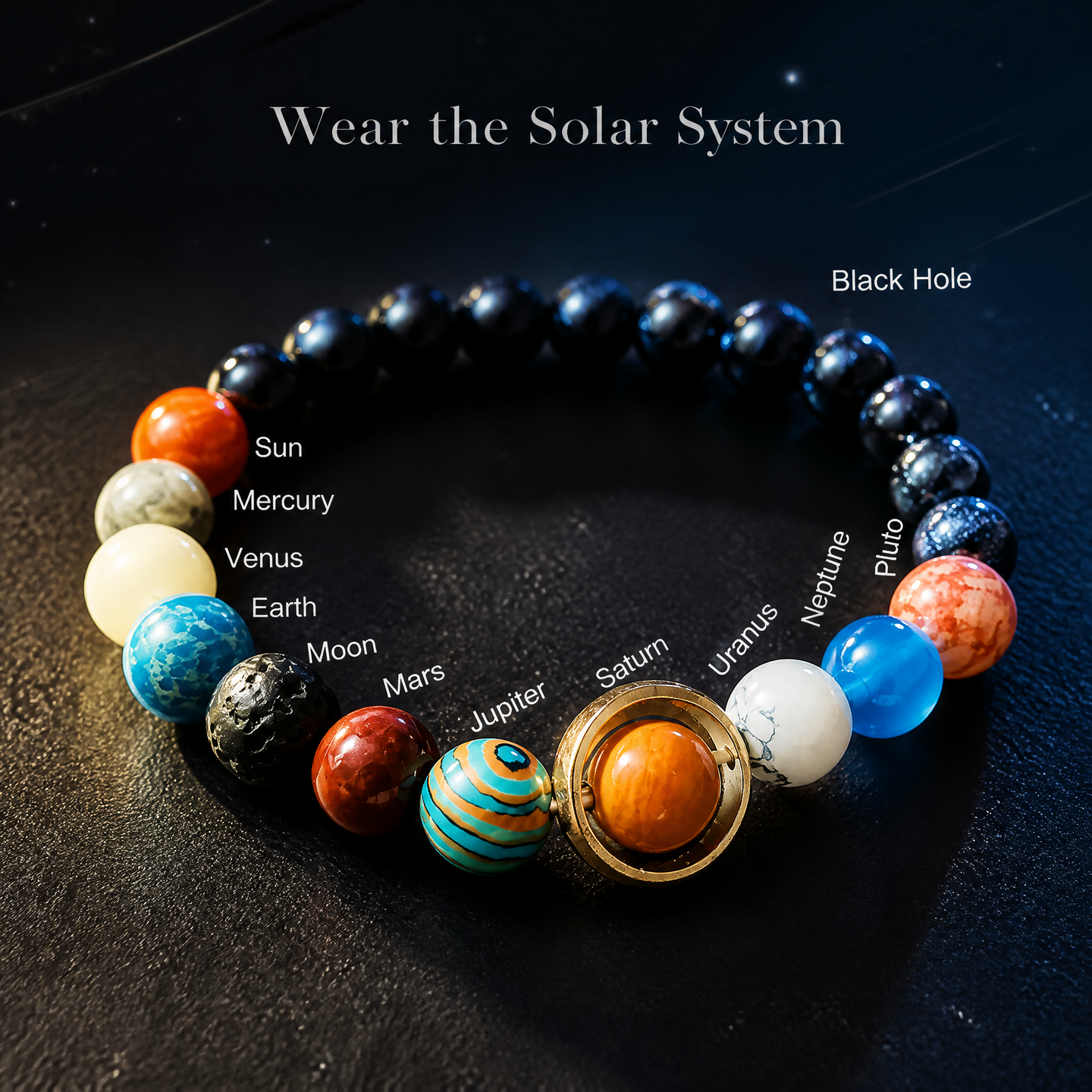Solar System Bracelet – Natural Stone Galaxy Jewelry Gift