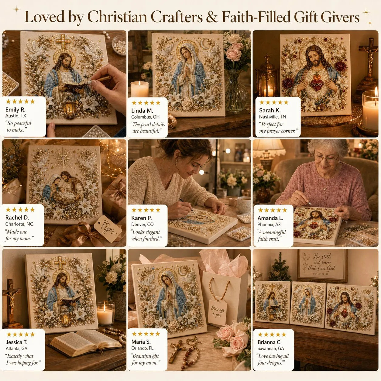 DIY Jesus Pearl Art Kit – 3D Christian Artwork for Prayer Corners & Faith Gifts