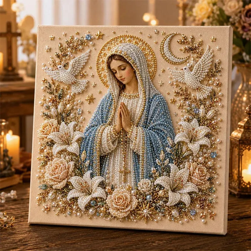 DIY Jesus Pearl Art Kit – 3D Christian Artwork for Prayer Corners & Faith Gifts