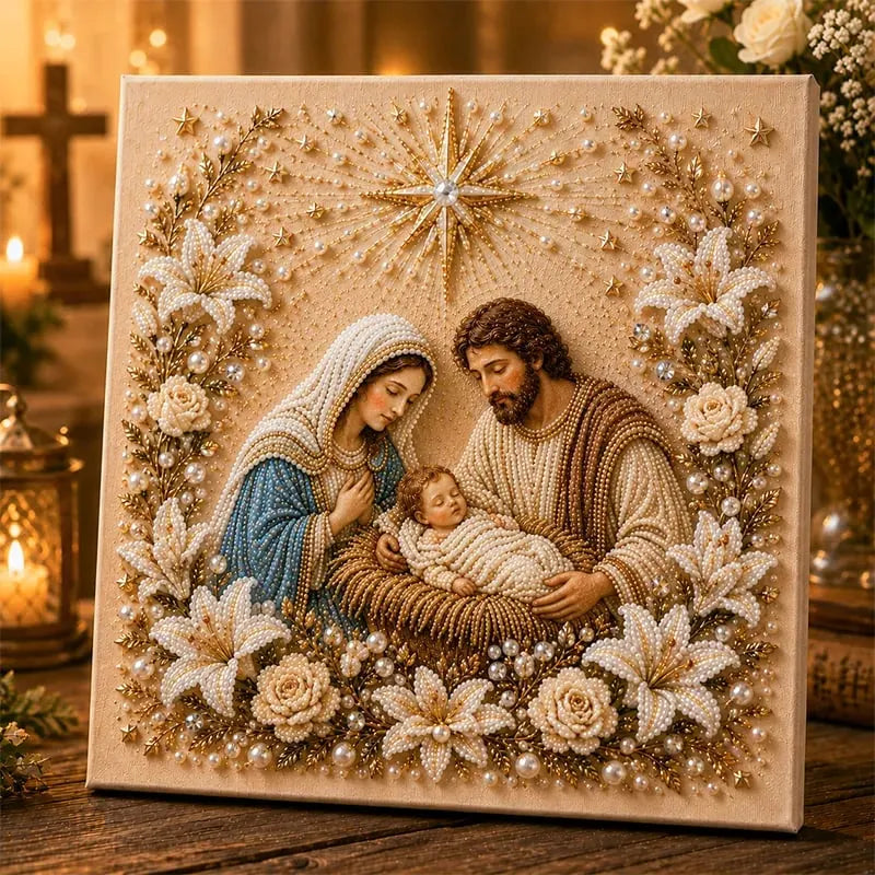 DIY Jesus Pearl Art Kit – 3D Christian Artwork for Prayer Corners & Faith Gifts