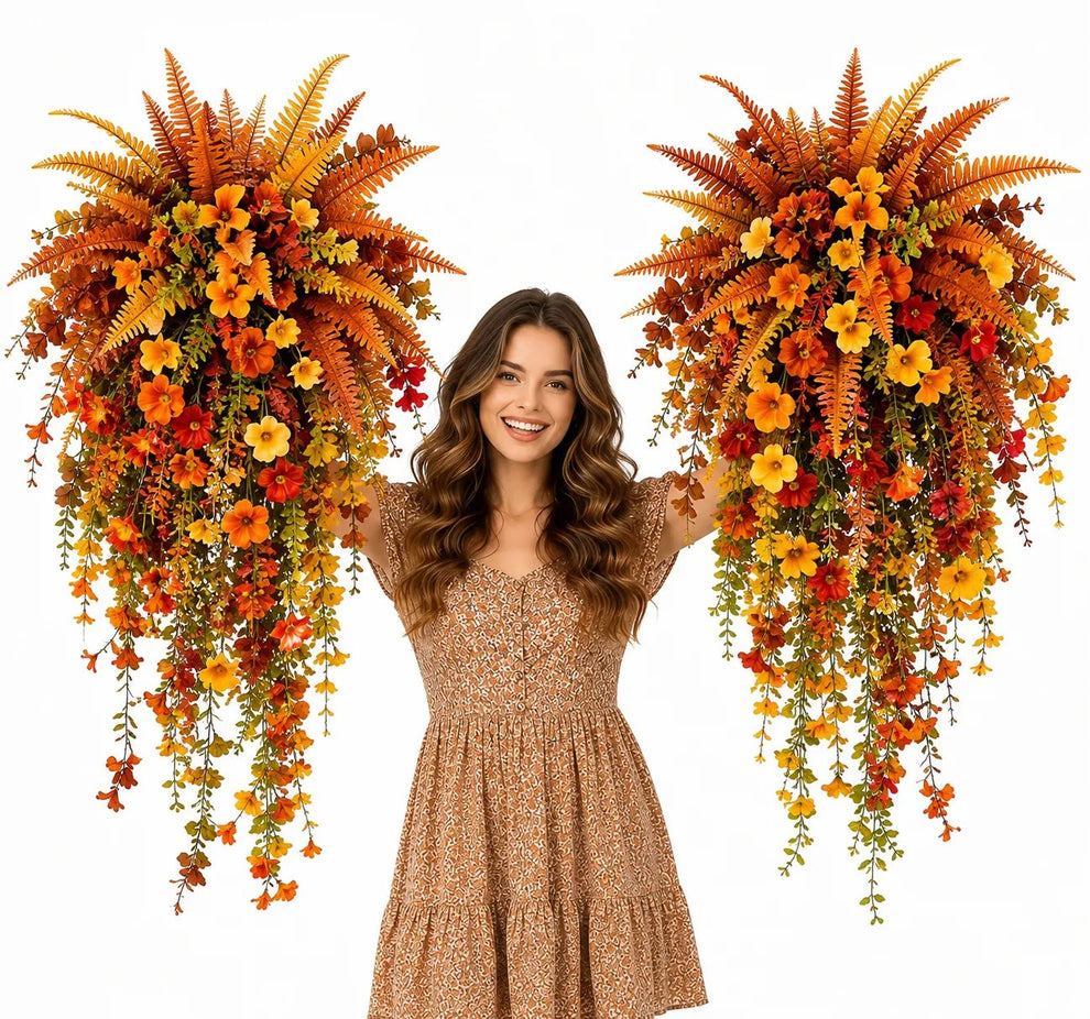 Artificial Fern for Autumn Outdoor Decor– Autumn Porch & Door Decoration