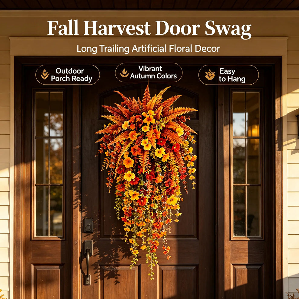 Artificial Fern for Autumn Outdoor Decor– Autumn Porch & Door Decoration