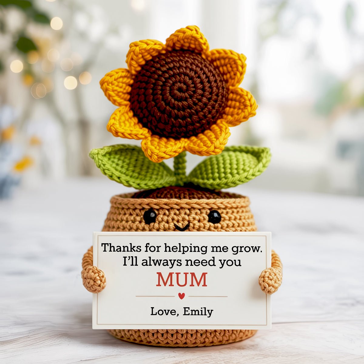 J'aurai toujours besoin de toi - Cadeau personnalisé pour la fête des mères en crochet de fleurs