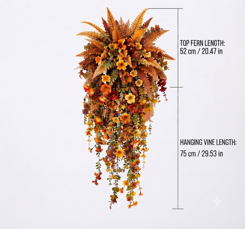 Artificial Fern for Autumn Outdoor Decor– Autumn Porch & Door Decoration