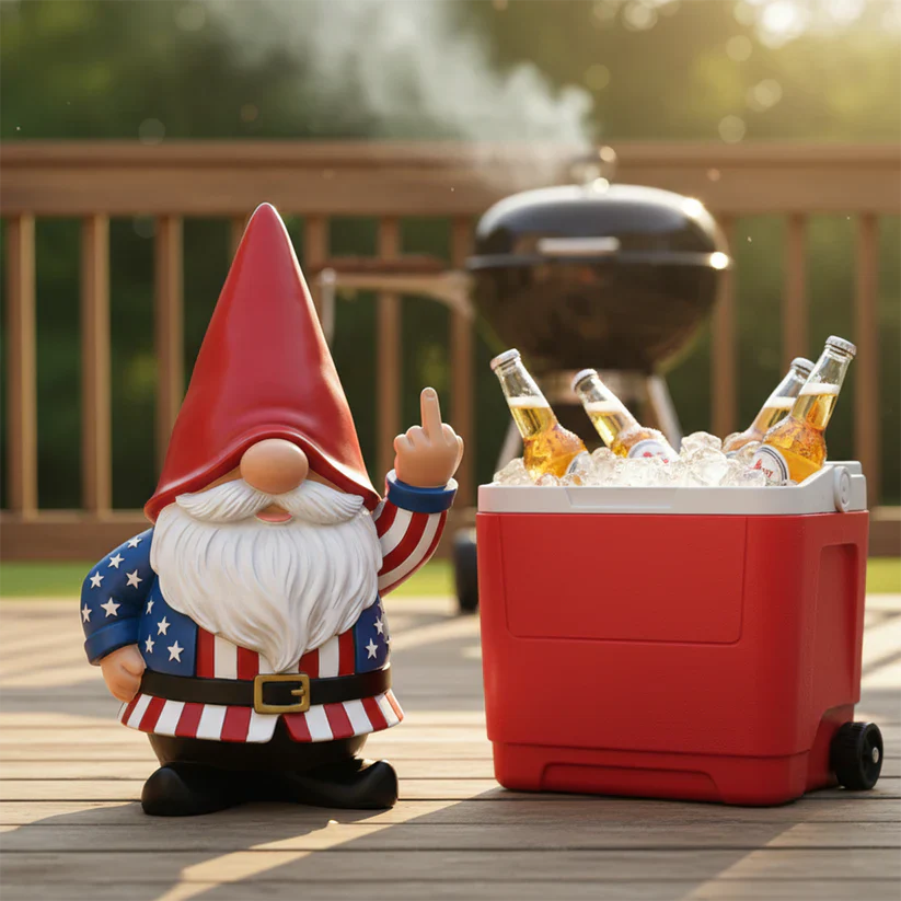 Patriotic Polyresin Gnome Garden Statue
