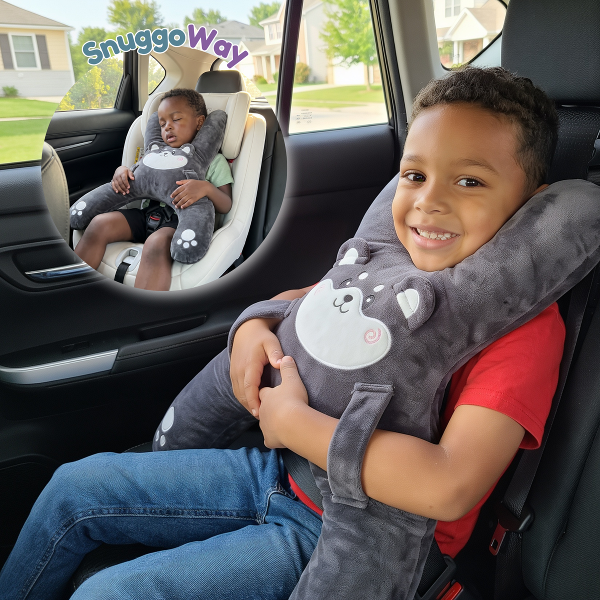Kids X-Shaped Travel Hug Pillow 🧸 Cozy Car Nap Buddy