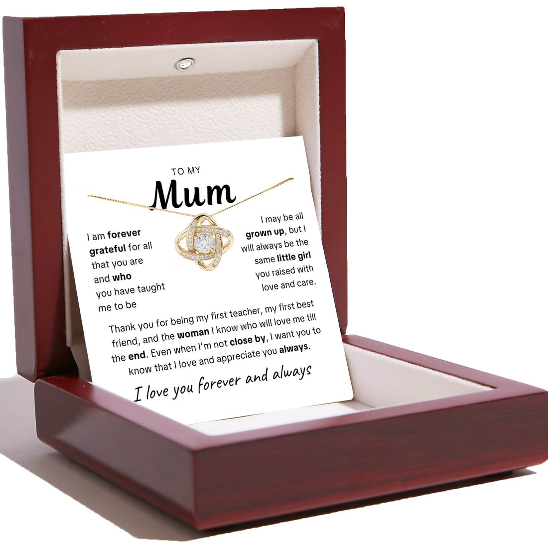 À maman – Collier Nœud d'amour pour maman