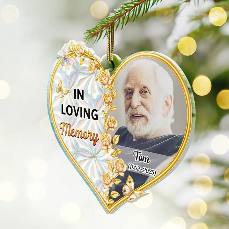 Custom Photo Memorial The Moment Your Heart Stopped - Personalized Custom Shaped Acrylic Ornament