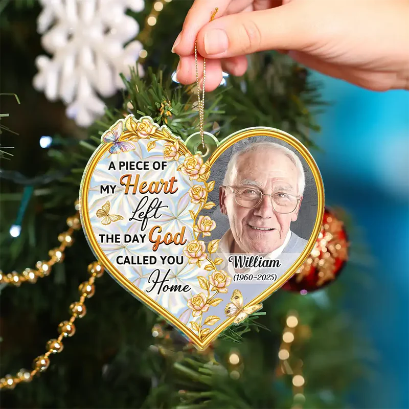 Custom Photo Memorial The Moment Your Heart Stopped - Personalized Custom Shaped Acrylic Ornament