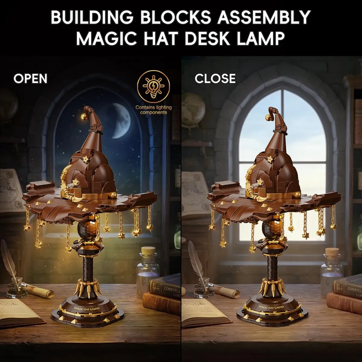 Magic Hat Building Blocks Desk Lamp
