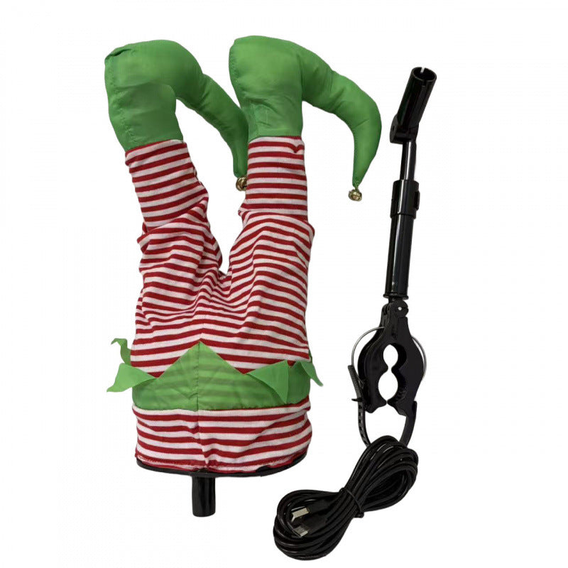 🎅 Santa Got Stuck! Funny Moving Christmas Tree Legs Ornament – Santa & Elf