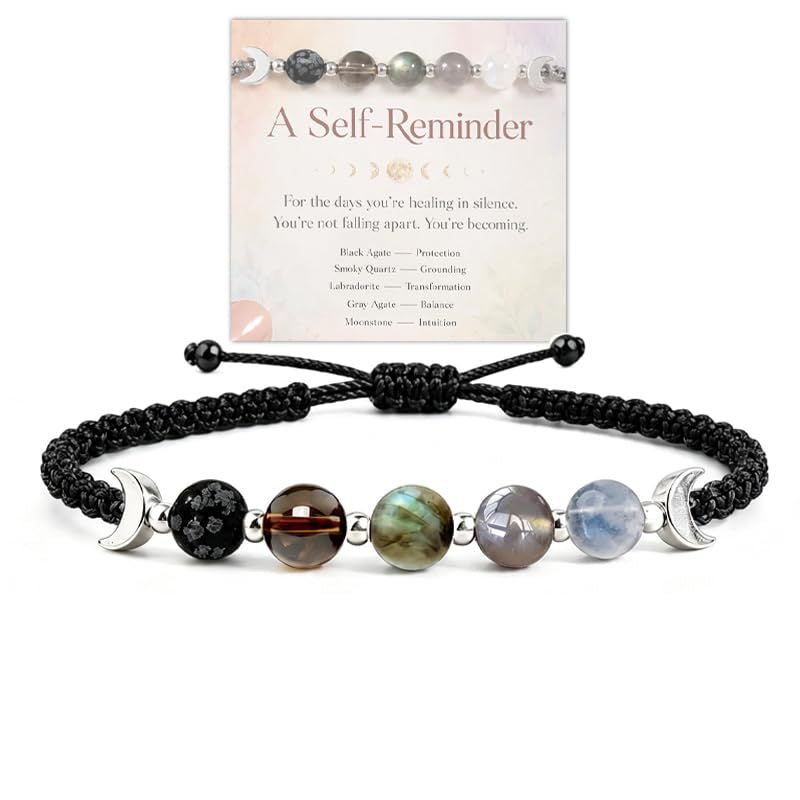 This Too Shall Pass Moon Phase Crystal Bracelet