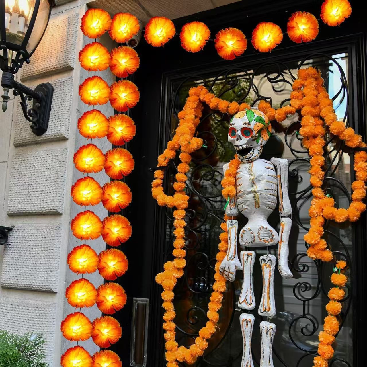 Artificial Marigold Flower LED String Lights