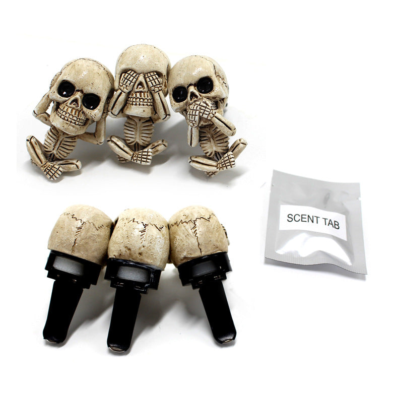 3-Piece Skull Car Diffuser Set – Gothic Air Vent Decor