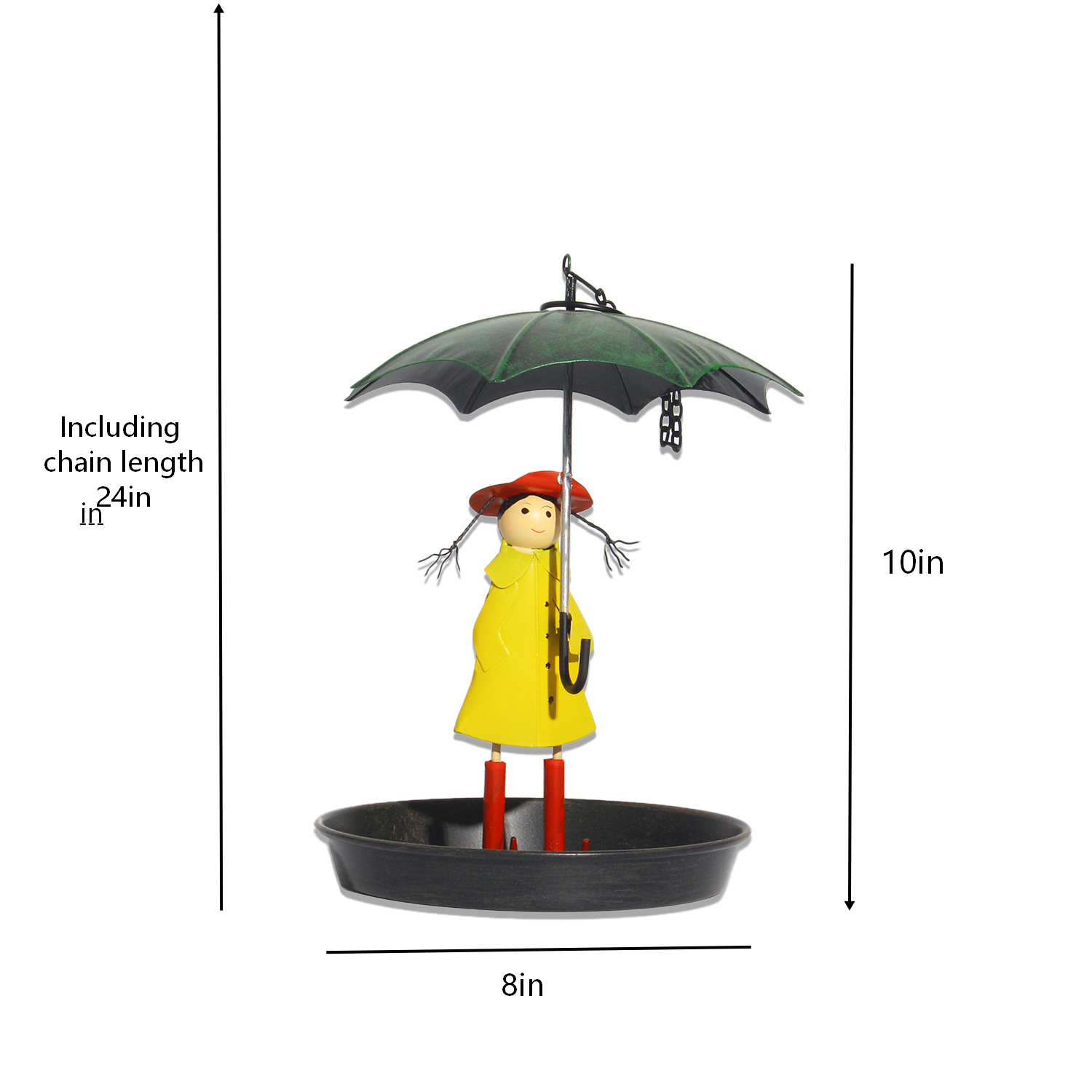 Whimsical Umbrella Girl Bird Feeder, Cute Garden Decor & Perfect Gift for Bird Lovers