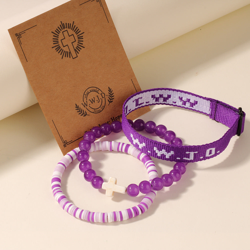 Cross Three-Piece Bracelet Woven Bracelet