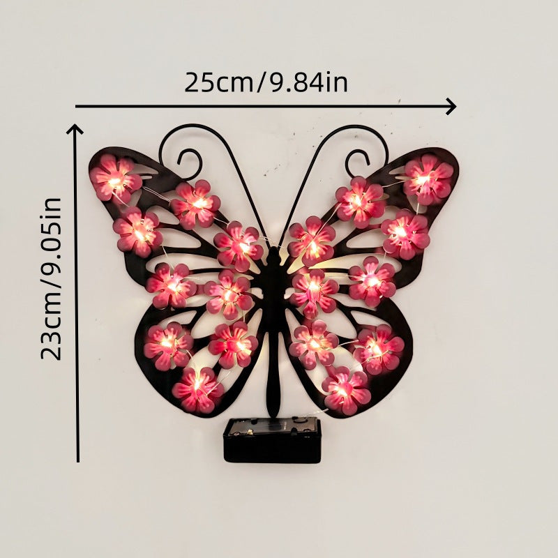 Enchanting Solar-Powered Metal Butterfly Garden Light