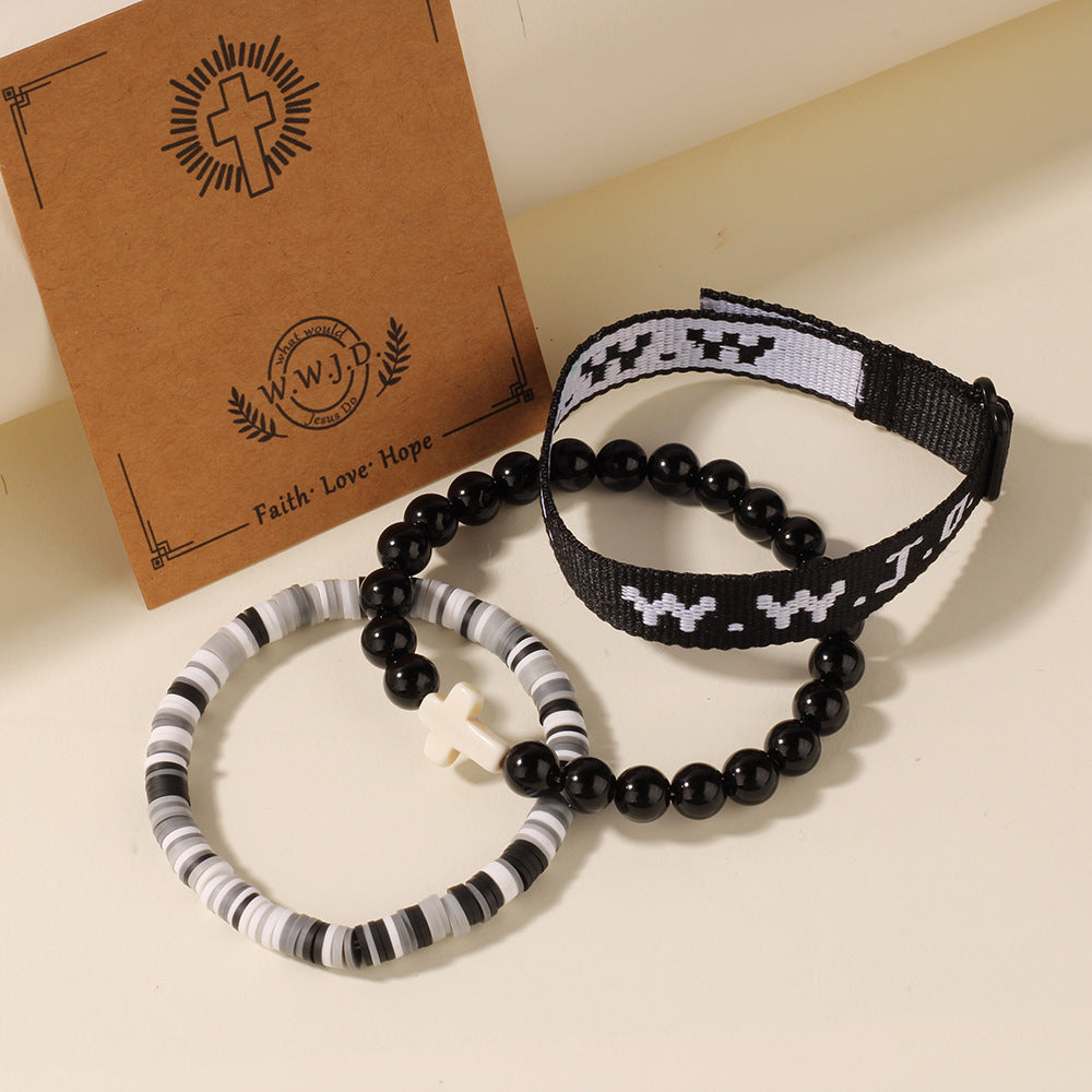 Cross Three-Piece Bracelet Woven Bracelet