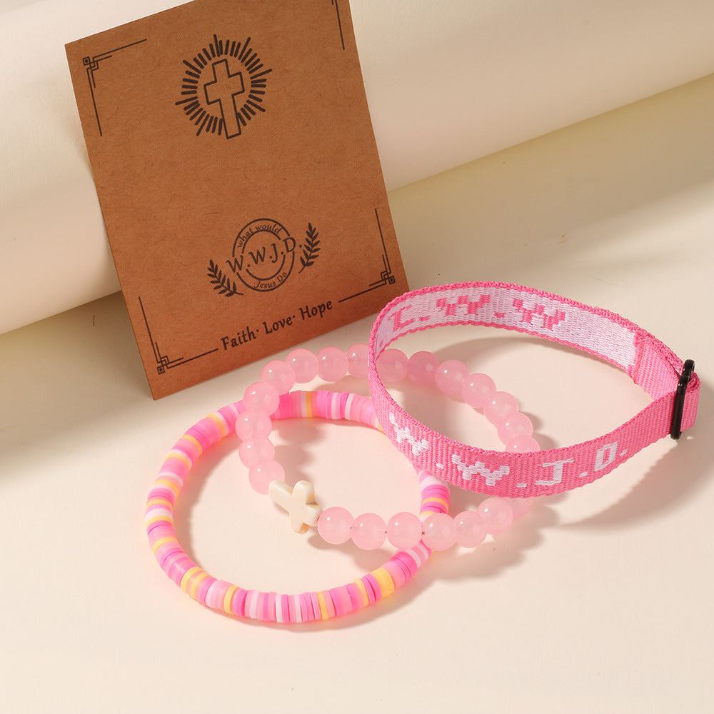 Cross Three-Piece Bracelet Woven Bracelet
