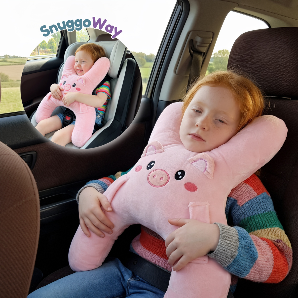 Kids X-Shaped Travel Hug Pillow 🧸 Cozy Car Nap Buddy