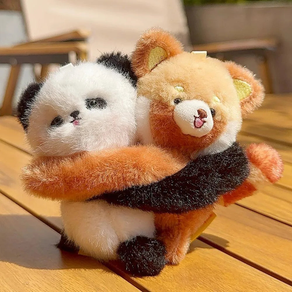 Hugging Panda Plush Animal Keychain Toy