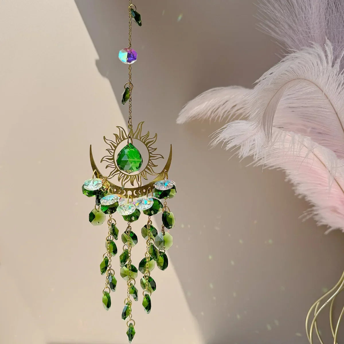Capteur de soleil prisme quartz clair de lune radieux