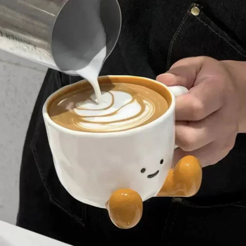 Mug en céramique avec visage mignon et joyeux