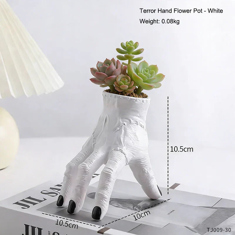 Nightcrawl Gothic Hand Ceramic Planter Pot