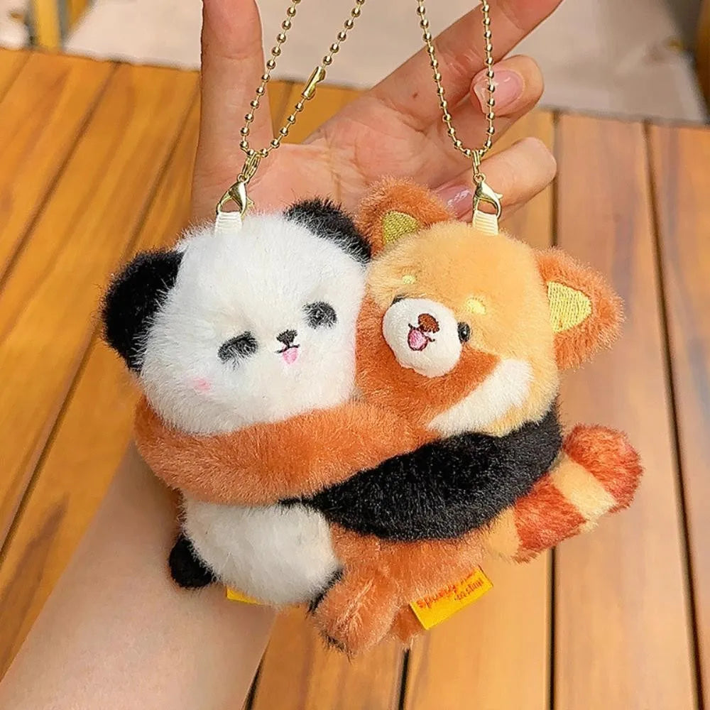 Hugging Panda Plush Animal Keychain Toy